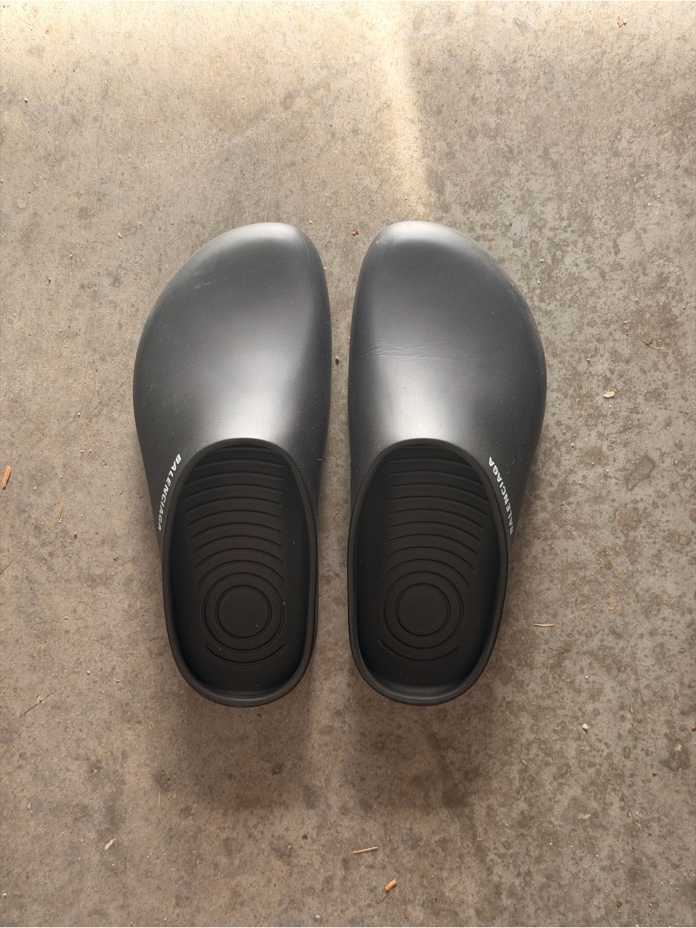 Balenciaga Matte Black Slip-On Clogs